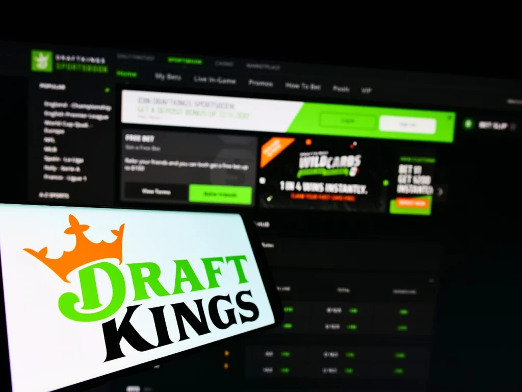draft kings logo on computer screen